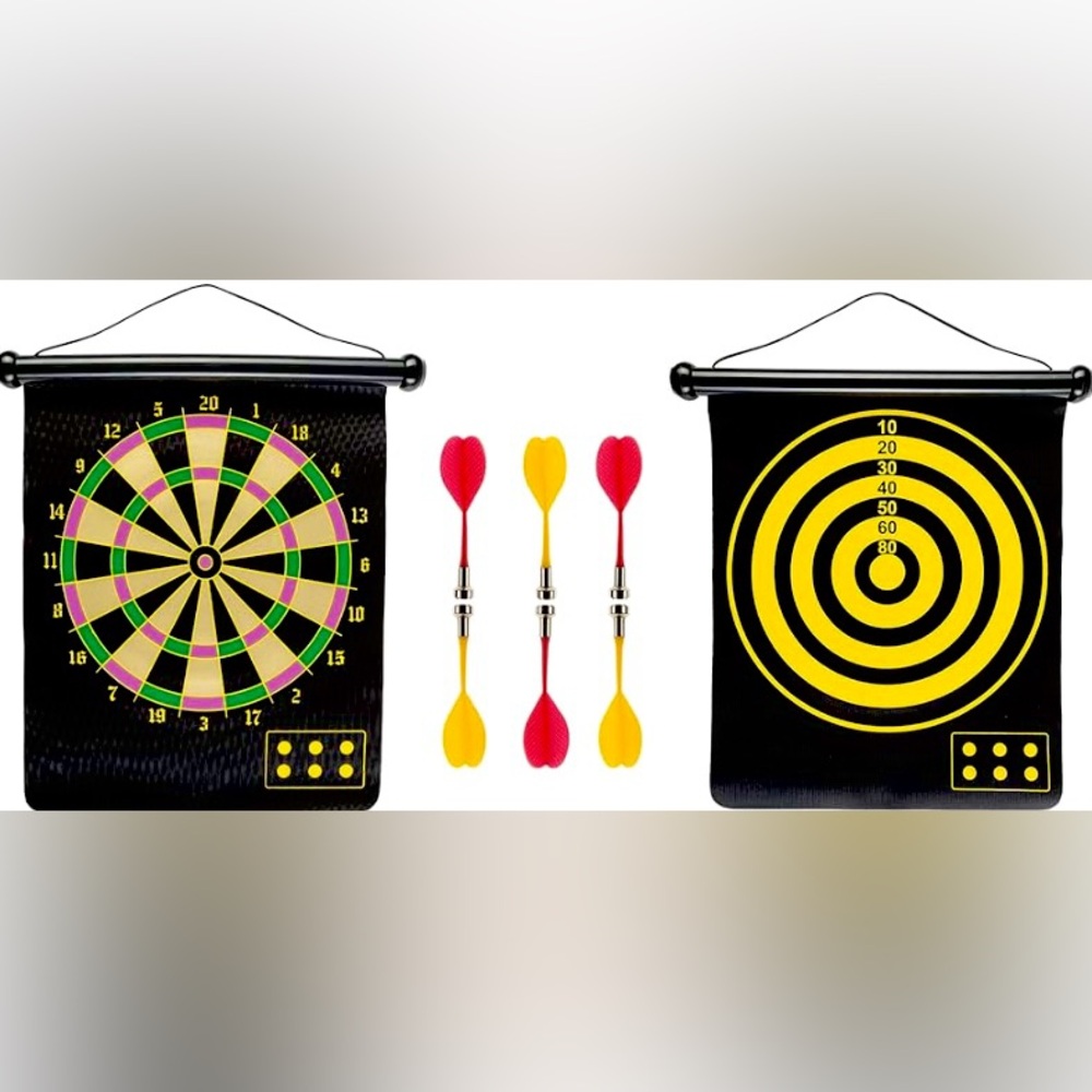 Magnetic Dartboard Game KID SAFE Easy Travel Double Sided Hand Eye Coordination